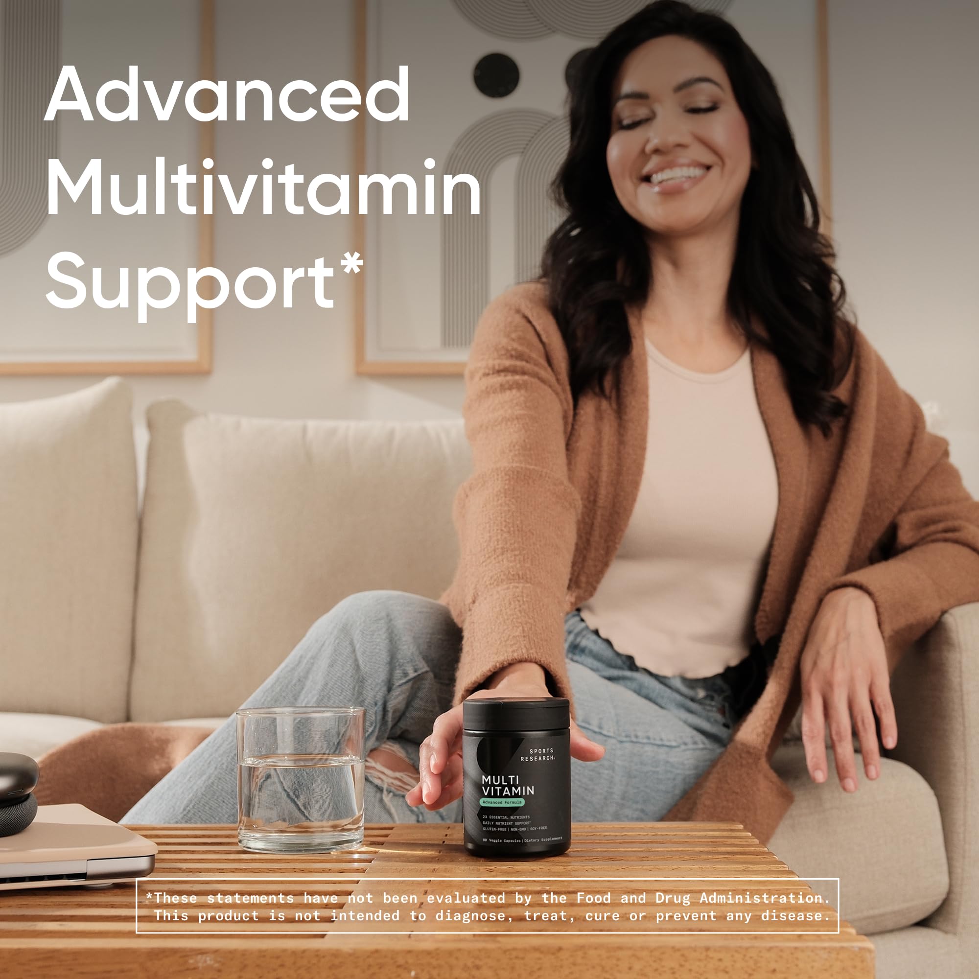 Sports Research® Multivitamin – Advanced Formula - 23 Essential Vitamins & Minerals with CoQ10 & Iodine - Daily Nutrient Support*- Non-GMO Tested & Gluten-Free -60 Veggie Capsules - TrustMedUSA