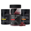 Sports Research® Multivitamins Pack - Organic Apple Cider Vinegar Gummies + Vitamin D 5000iu & Mk7 Vitamin K 100mcg + Turmeric Curcumin C3 Complex - Maple Wellness Supplements