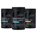 Sports Research® Multivitamins Pack - Triple Strength Omega-3 Fish Oil 1250 + 160 mg Chelated Magnesium Glycinate + Vegan Vitamin D 5000iu & Mk7 Vitamin K 100mcg - Maple Wellness Supplements