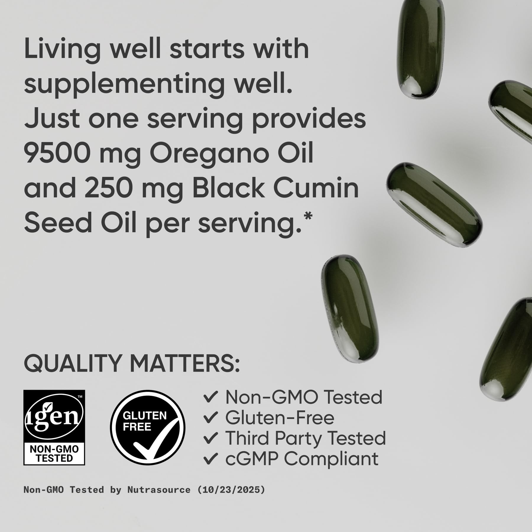Sports Research® Oil of Oregano 9500mg w/Black Seed Oil & Coconut MCT Oil - Antioxidant Combination Supplement Rich in Thymoquinone & Carvacrol - Gluten Free · Non-GMO - 60 Softgels - Maple Wellness Supplements