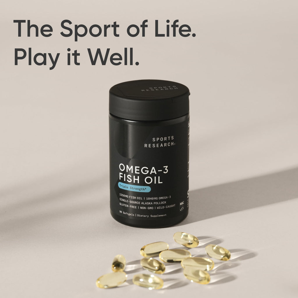 Sports Research® Omega-3 Fish Oil 1250 - Triple Strength Fish Oil Supplement from Wild Alaska Pollock - MSC Certified Sustainable - TrustMedUSA