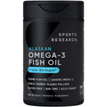 Sports Research® Omega-3 Fish Oil 1250 - Triple Strength Fish Oil Supplement from Wild Alaska Pollock - MSC Certified Sustainable · Non-GMO · Soy Free - 180 Softgel Capsules - Maple Wellness Supplements