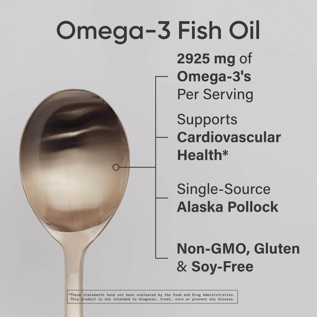 Sports Research® Omega-3 Fish Oil, 8oz Glass Bottle - 4685mg of Wild Caught Alaska Pollock Fish Oil per Serving - Easy-to-Take Liquid · Lemon Flavor · Non-GMO · MSC Certified Sustainable - 48 Servings - Maple Wellness Supplements