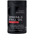 Sports Research® Omega-3 Krill Oil 1000mg - Pure Antarctic Superba Krill with Phospholipids, Choline & Astaxanthin - MSC Certified Sustainable · Non-GMO · Gluten Free - 60 Softgels - TrustMedUSA