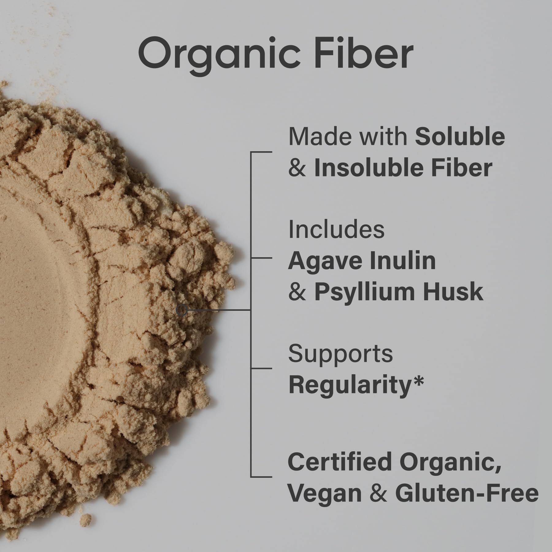 Sports Research® Organic Fiber Unflavored – Organic Fiber Powder - Daily Psyllium Husk and Prebiotic Agave Inulin, Helps Maintain Regularity* with Soluble & Insoluble Fiber - Easy to Mix, 30 Servings - Maple Wellness Supplements