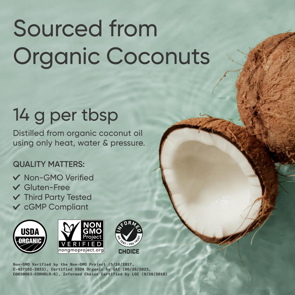Sports Research Organic MCT Oil - Keto & Vegan MCTs C8, C10, C12 from Coconuts - Fatty Acid Brain & Body Fuel, Non-GMO & Gluten Free - Flavorless Oil, Perfect in Coffee, Tea & Protein Shakes - 32 oz - Maple Wellness Supplements