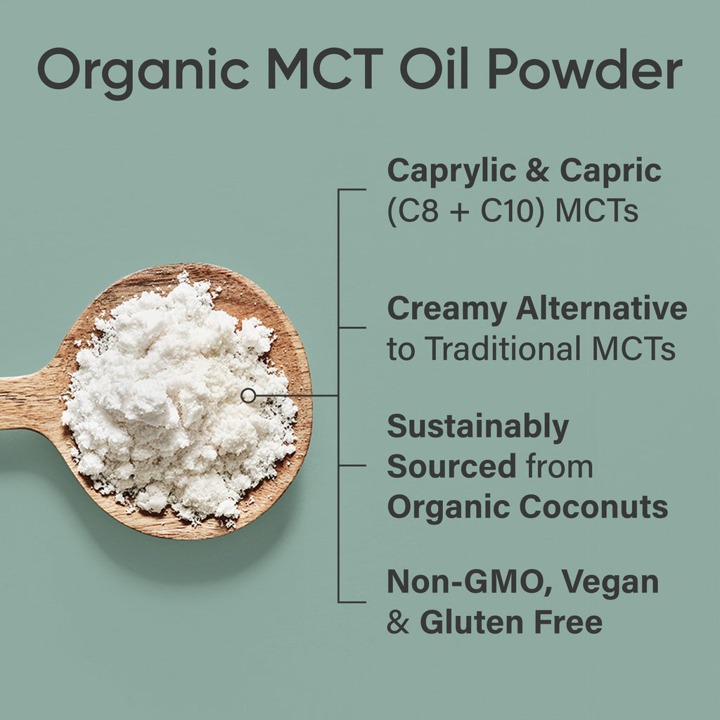 Sports Research Organic MCT Oil Powder - Keto & Vegan MCTs C8, C10 from Coconuts - Fatty Acid Brain & Body Fuel*, Non-GMO & Gluten Free - Unflavored, Perfect in Coffee, Tea & Protein Shakes - 10.6 oz - Maple Wellness Supplements