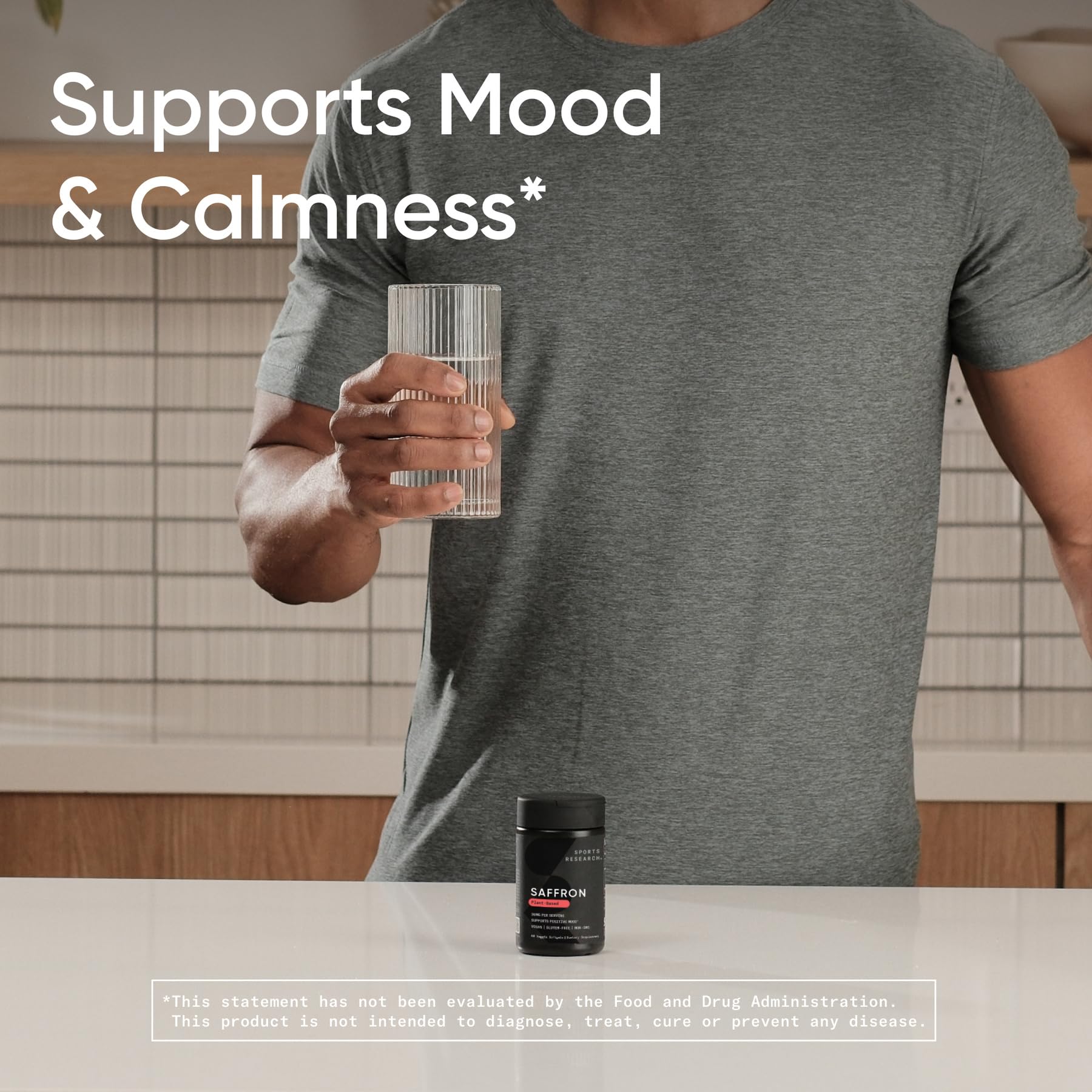 Sports Research® Pure Saffron Supplement, 30 mg - Mood & Stress Support - Made w/Affron® Saffron Extract - Vegan Certified · Non-GMO · Gluten Free – 60 Veggie Softgels - Maple Wellness Supplements