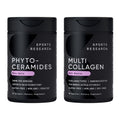 Sports Research® Supplements for Women Pack - Phytoceramides 350mg for Healthy Skin and Hydration + Biotin-Infused Collagen Peptides Complex - Maple Wellness Supplements