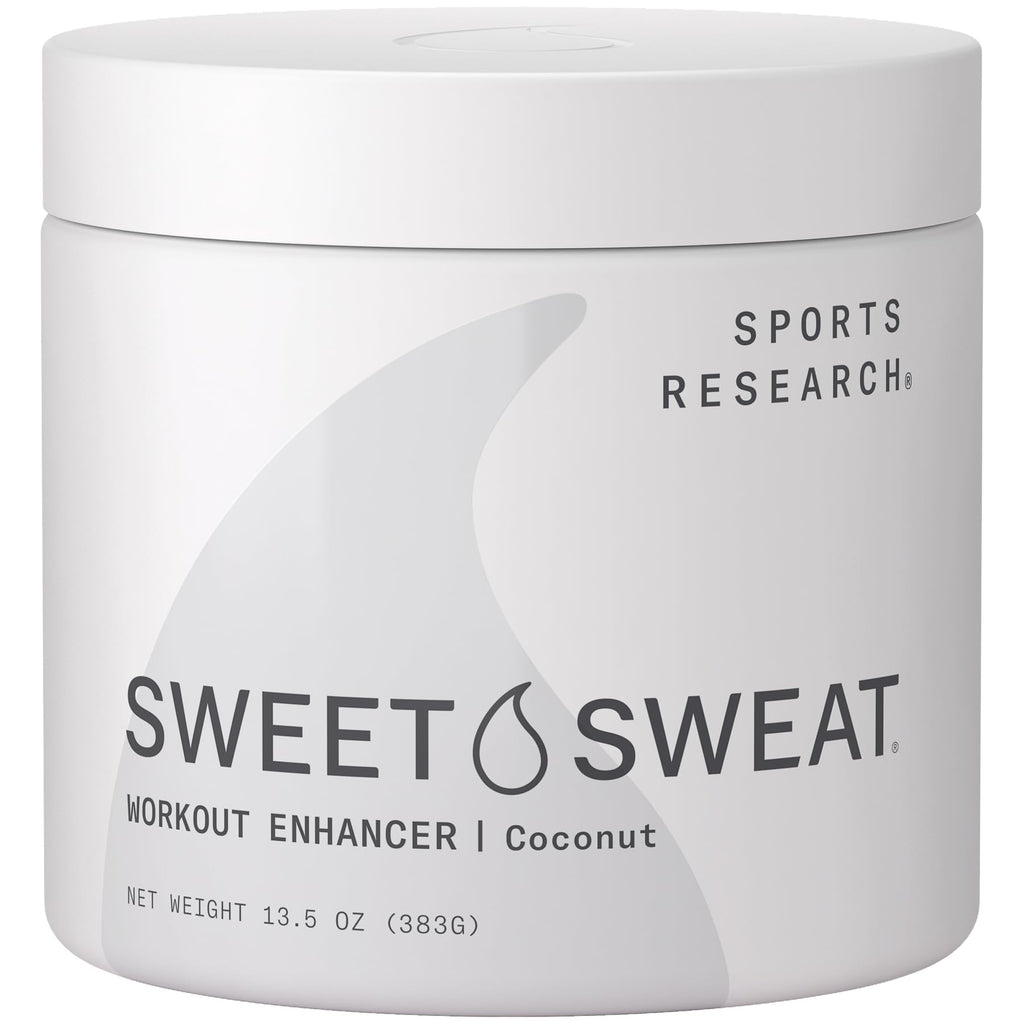 Sports Research Sweet Sweat Coconut Workout Enhancer Gel - Maximize Your Exercise & Sweat Faster - 13.5oz Jar - Maple Wellness Supplements