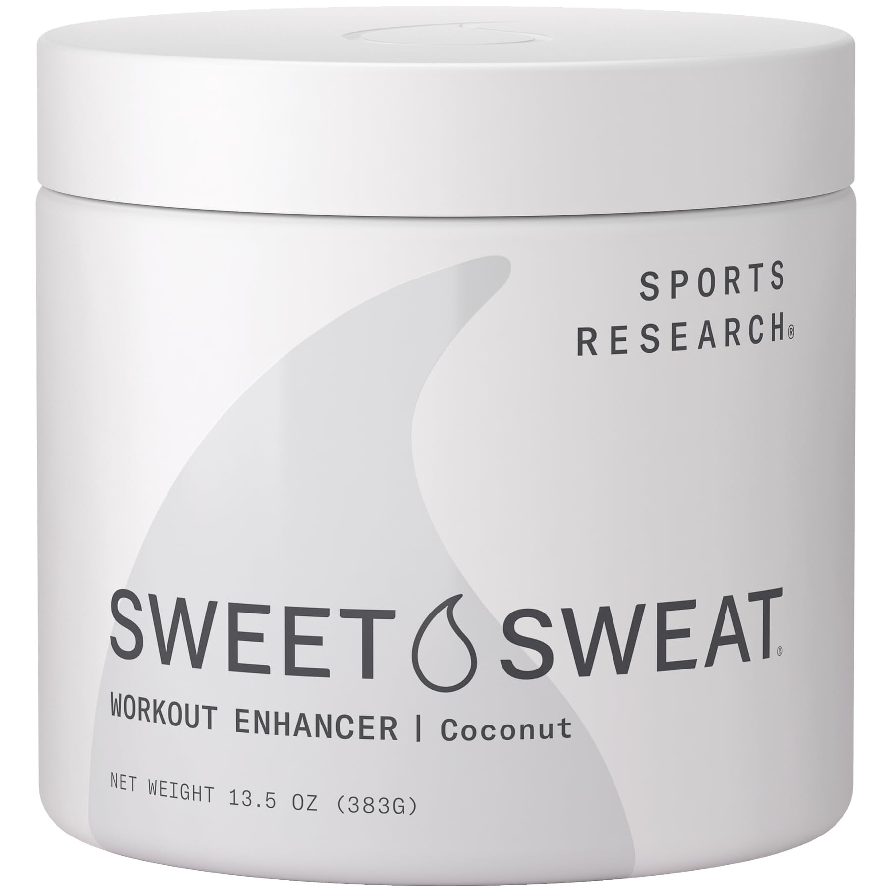 Sports Research Sweet Sweat Coconut Workout Enhancer Gel - Maximize Your Exercise & Sweat Faster - 13.5oz Jar - Maple Wellness Supplements