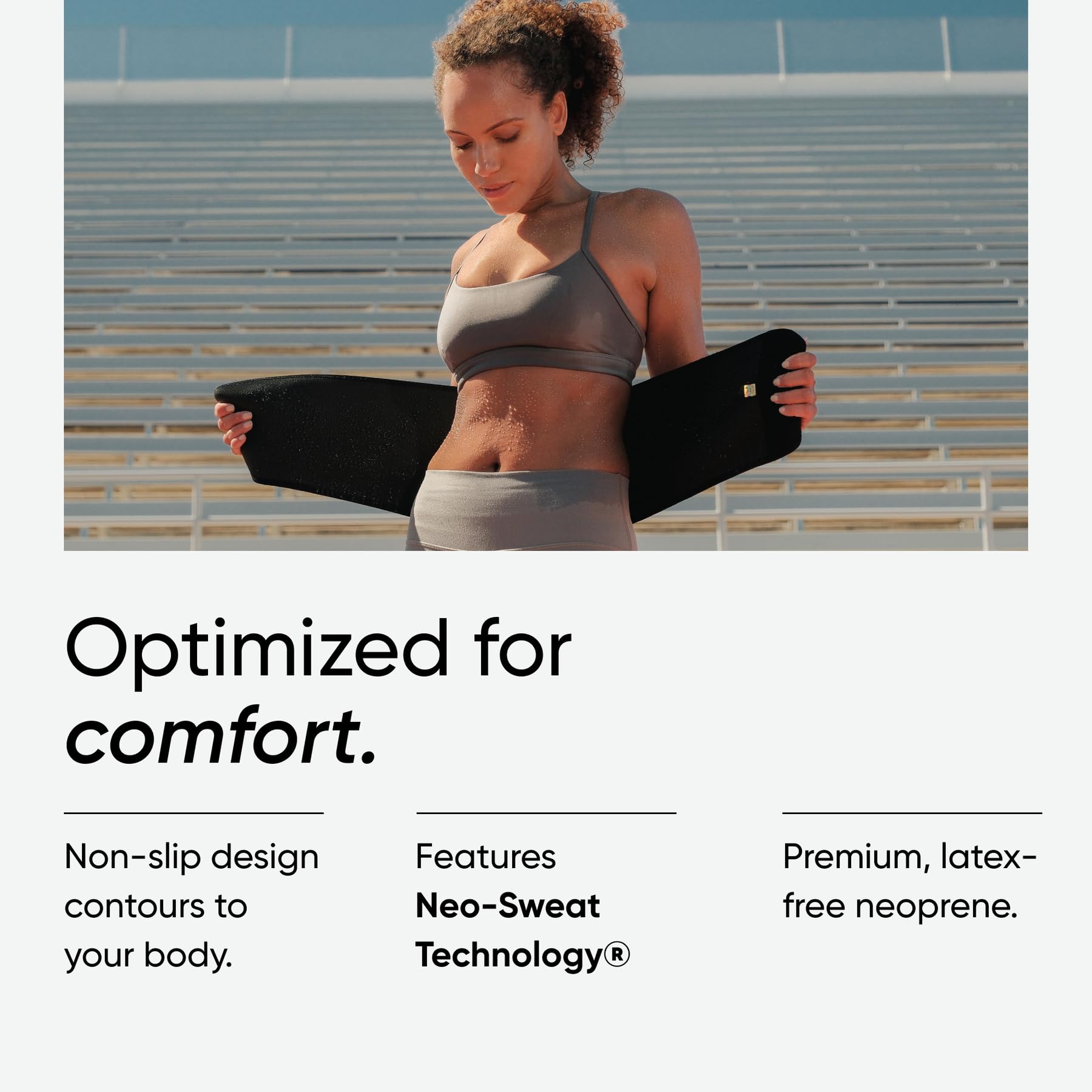 Sports Research Sweet Sweat Pro Series Waist Trimmer - Premium Sweat Enahancing Fitness Belt w/Adjustable Straps for Back Support & Tighter Cinch - Black, (Medium/Large) - Maple Wellness Supplements
