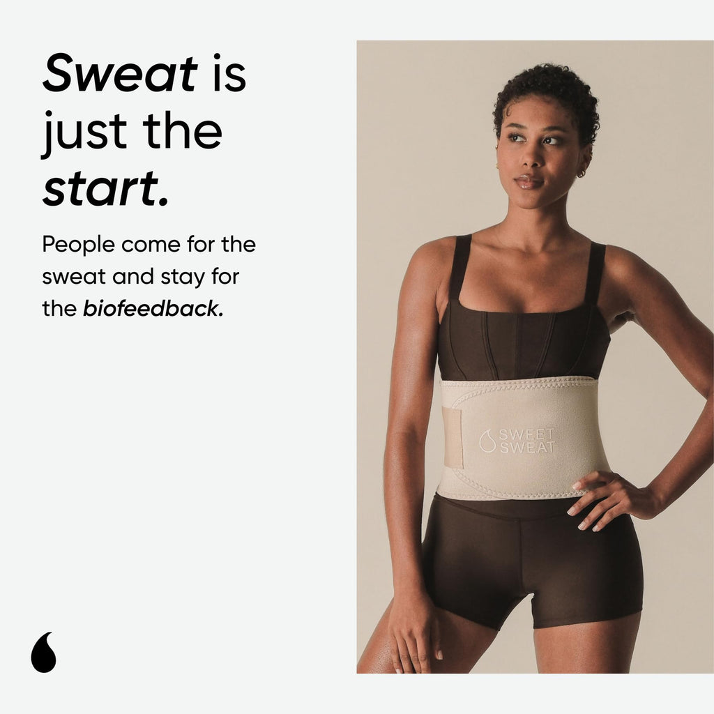 Sports Research Sweet Sweat Toned Waist Trimmer for Women and Men | Premium Waist Trainer Belt to 'Tone' your Stomach Area (Quartz, Small) - Maple Wellness Supplements