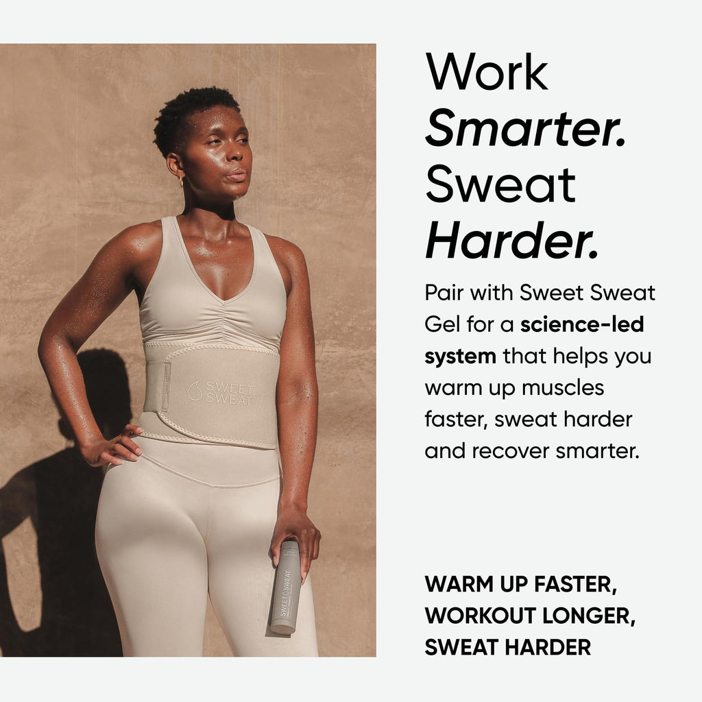 Sports Research Sweet Sweat Toned Waist Trimmer for Women and Men | Premium Waist Trainer Belt to 'Tone' your Stomach Area (Quartz, Small) - Maple Wellness Supplements