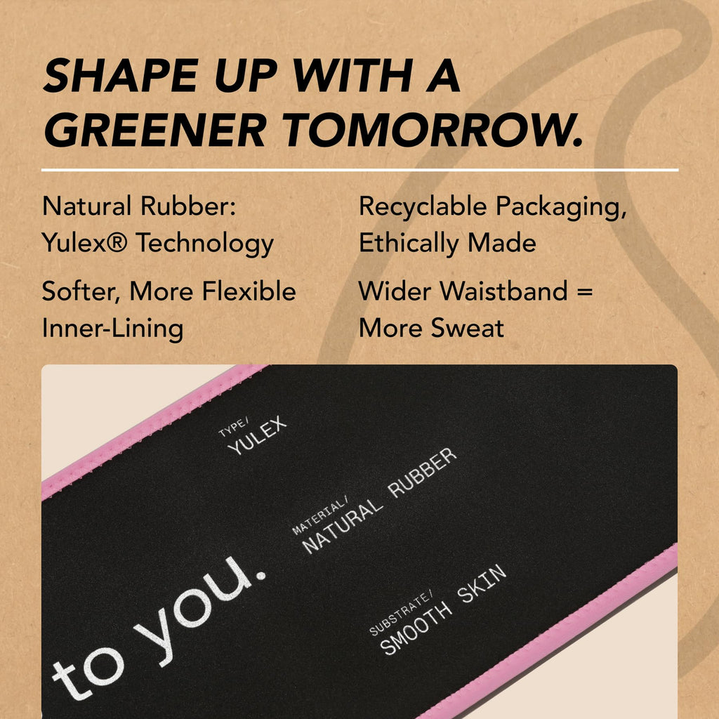 Sports Research Sweet Sweat Waist Trimmer 'Eco Series' - Premium Waist Trainer Ab Belt with Yulex Technology - Eco Friendly · Adjustable Fit · Neoprene Free - XL Pink - Maple Wellness Supplements
