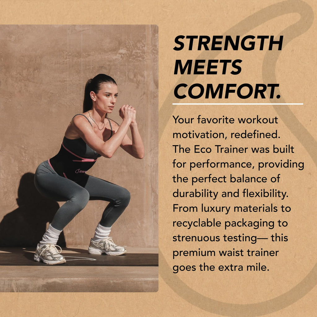 Sports Research Sweet Sweat Waist Trimmer 'Eco Series' - Premium Waist Trainer Ab Belt with Yulex Technology - Eco Friendly · Adjustable Fit · Neoprene Free - XL Pink - Maple Wellness Supplements