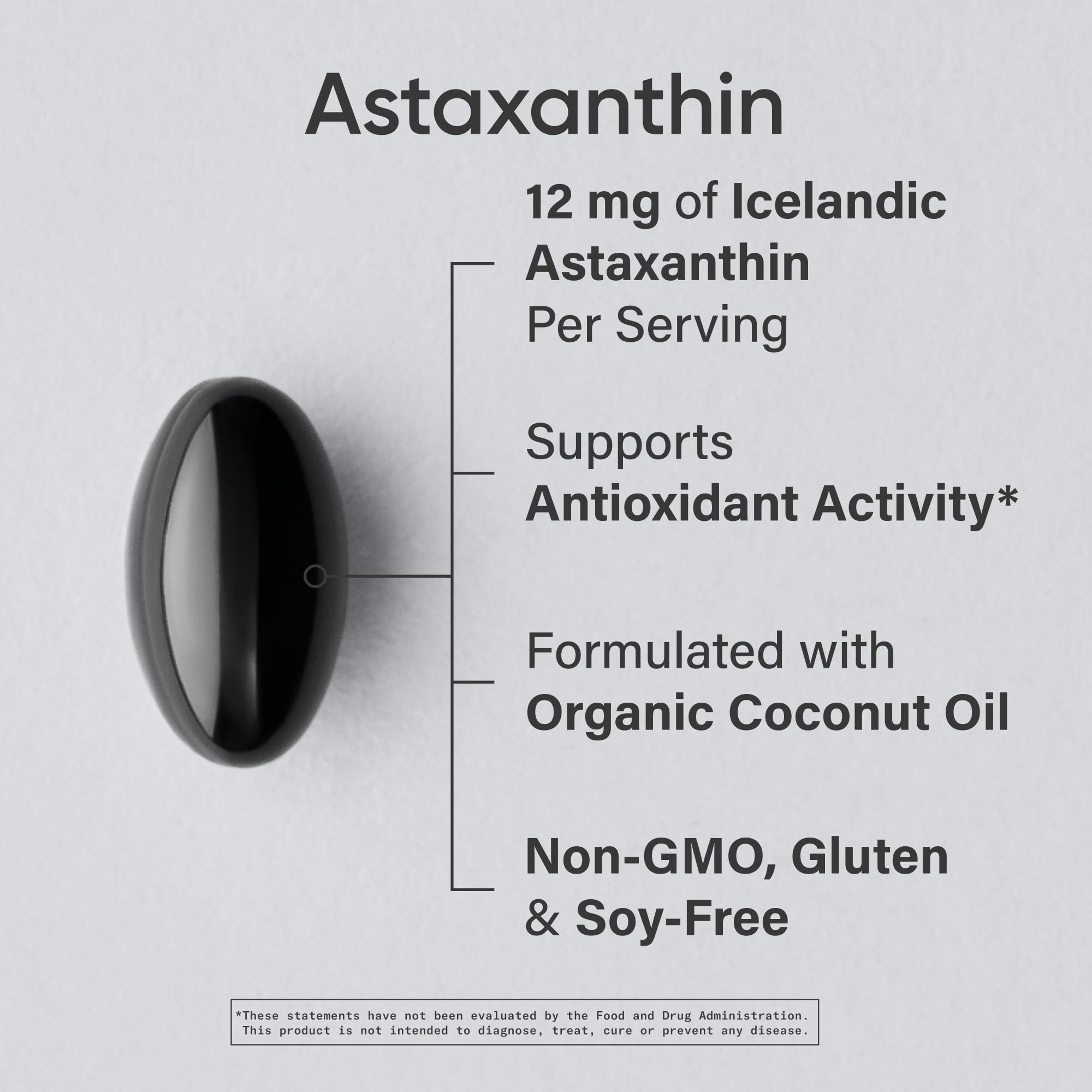 Sports Research® Triple Strength Astaxanthin 12mg w/Organic Coconut Oil - Antioxidant Supplement for Skin & Eye Health Support* - Soy Free · Non-GMO · Gluten Free - 60 Softgels - Maple Wellness Supplements