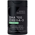 Sports Research® Vegan DHA 700mg - Cognitive Support, Brain Support, Supplement with Omega-3 DHA from Algae Oil - Vegan Certified · Non-GMO · Gluten Free - 90 Count Softgels - Maple Wellness Supplements