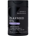 Sports Research® Vegan Flaxseed Oil (1200mg) Herbal Supplement with Plant-Based ALA Omega 3 - Vegan Certified & Non-GMO Verified - Gluten, Soy & Carrageenan Free (180 Veggie Softgels) - Maple Wellness Supplements