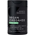 Sports Research Vegan Omega-3 with Vitamin D3 Softgels - 1020mg Omega-3 & 5000iu D3 Supplement - Fish Oil Alternative with Vitamin D Plant-Based Support from Algae Oil - 60 Veggie Softgels for Adults - Maple Wellness Supplements