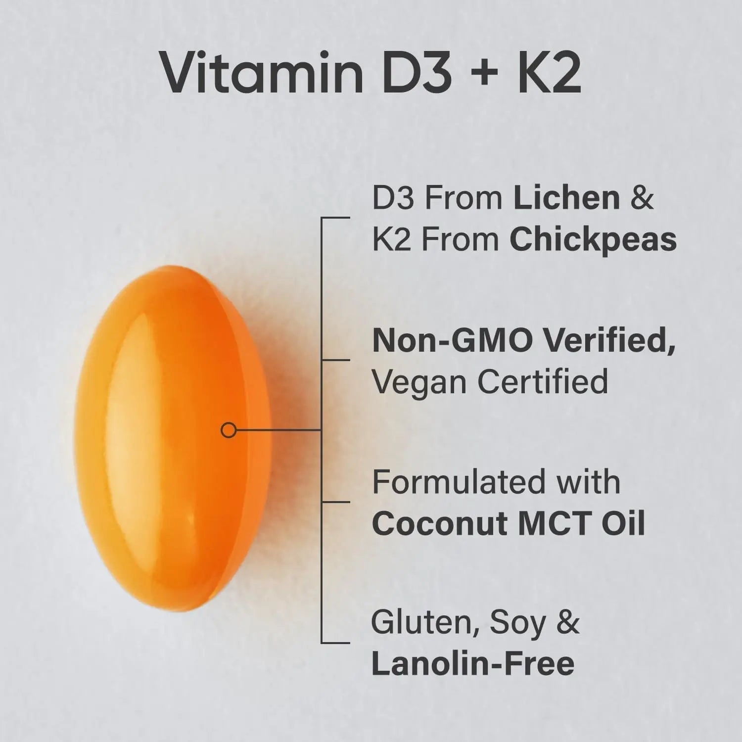 Sports Research Vegan Vitamin D3 + K2 Supplement with Organic Coconut Oil - 5000iu - TrustMedUSA