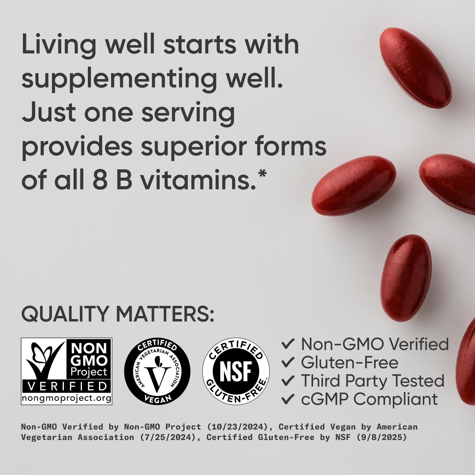 Sports Research® Vitamin B-Complex - Full Spectrum of B Vitamins with Methylated B12 & Folate - Gluten Free · Plant-Based · Non-GMO · Vegan-Friendly Formula - 120 Veggie Softgels - Maple Wellness Supplements