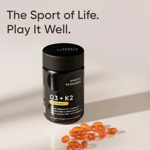 Sports Research Vitamin D3 K2 with Coconut MCT Oil | Vegan D3 2500iu (62.5mcg) - TrustMedUSA
