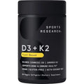 Sports Research Vitamin D3 K2 with Coconut MCT Oil | Vegan D3 2500iu (62.5mcg) - TrustMedUSA