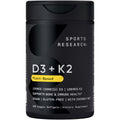 Sports Research Vitamin D3 with K2 Softgels - Plant Based K2 & Vegan D3 5000iu with Coconut MCT Oil - Vegan Certified, Soy & Gluten Free - 120 Count - Maple Wellness Supplements