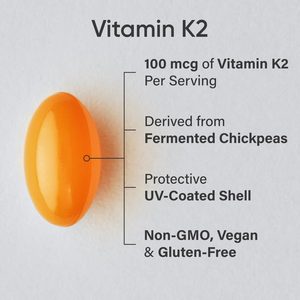 Sports Research Vitamin K2 as MK-7 100mcg with Coconut MCT Oil - 120 Veggie Softgels (4 Month Supply) Vegan Certified, Non-GMO Verified, Gluten & Soy Free - Maple Wellness Supplements