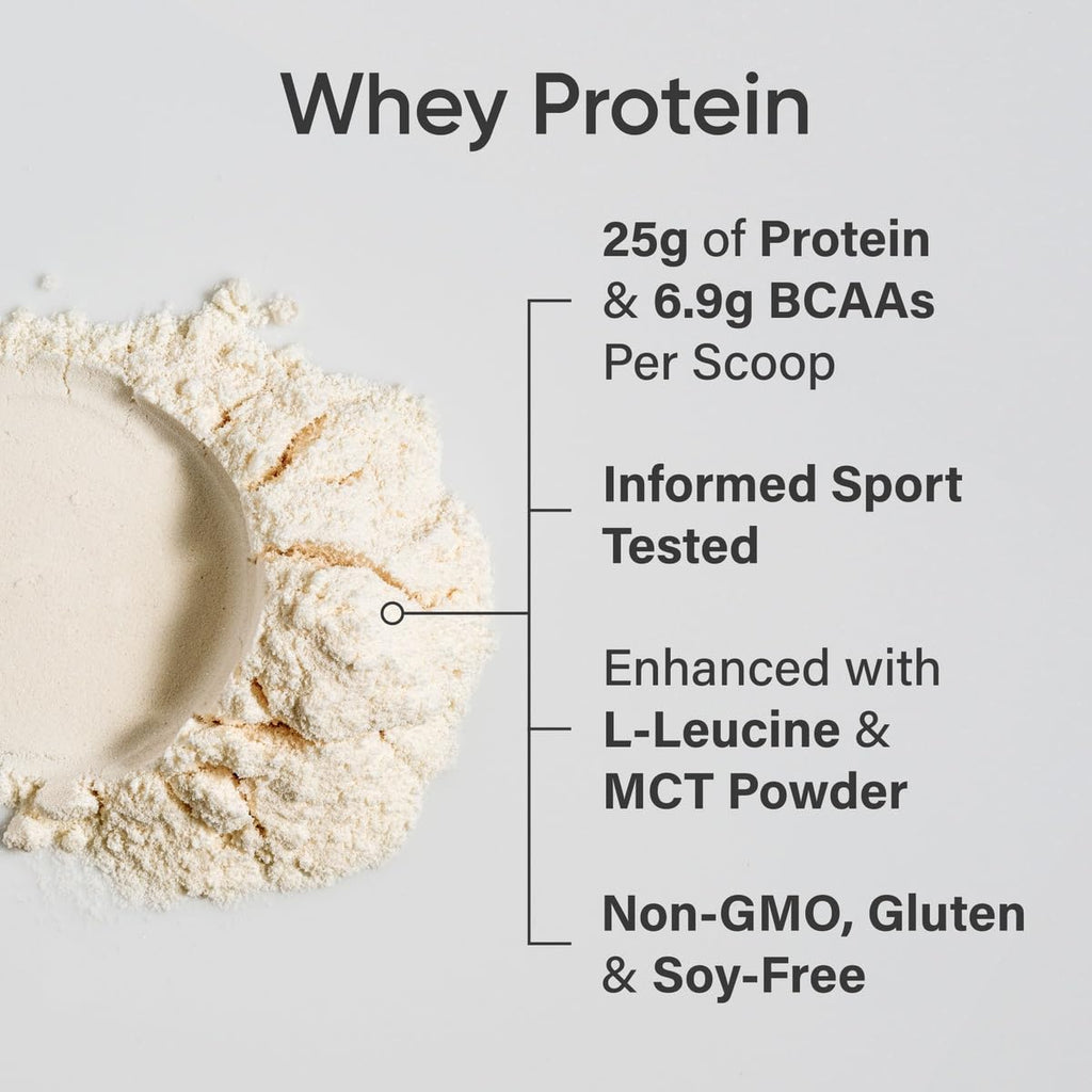Sports Research Whey Protein Isolate - Sports Nutrition Protein Powder 25g per Serving - 2.06lb Bag Whey Protein - Vanilla Flavor - Bulk Protein Powder, 26 Servings - Maple Wellness Supplements
