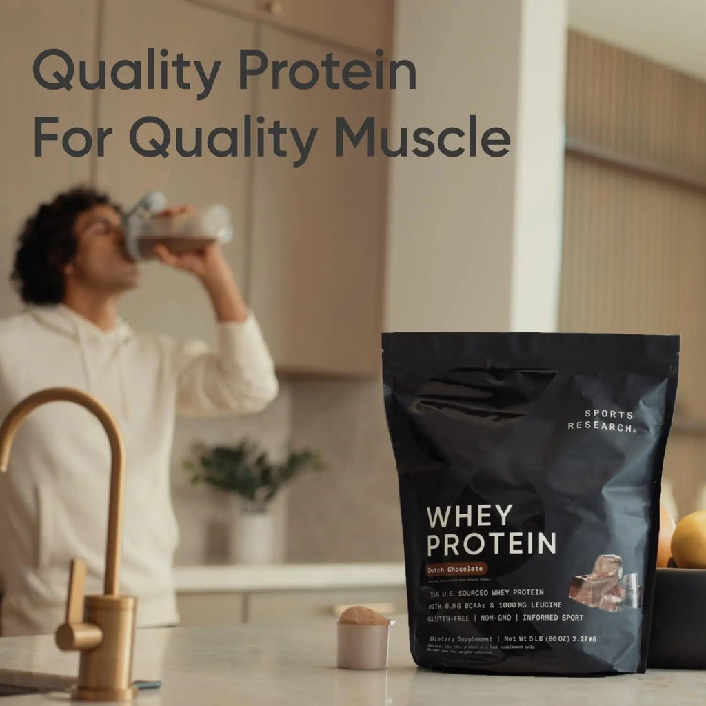 Sports Research Whey Protein Isolate - Sports Nutrition Protein Powder 25g per Serving - TrustMedUSA