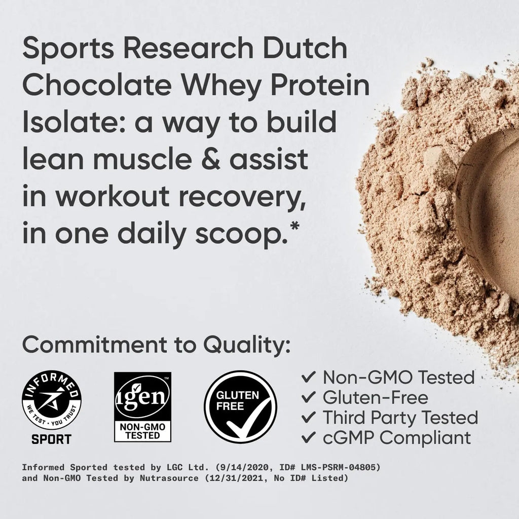 Sports Research Whey Protein Isolate - Sports Nutrition Protein Powder 25g per Serving - TrustMedUSA