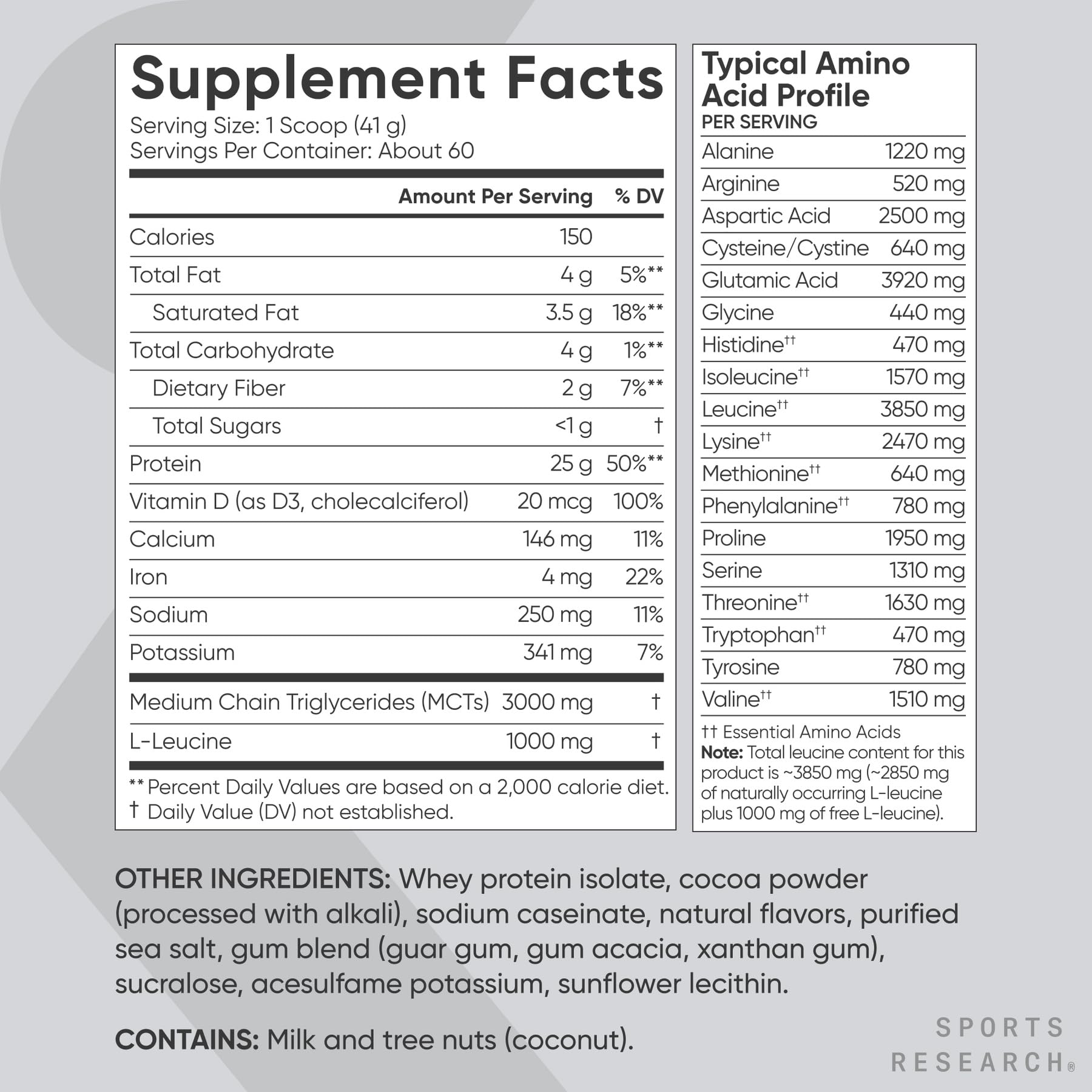 Sports Research Whey Protein Isolate - Sports Nutrition Protein Powder 25g per Serving - 5lb Bag Whey Protein - Dutch Chocolate Bulk Protein Powder, 60 Servings - Maple Wellness Supplements
