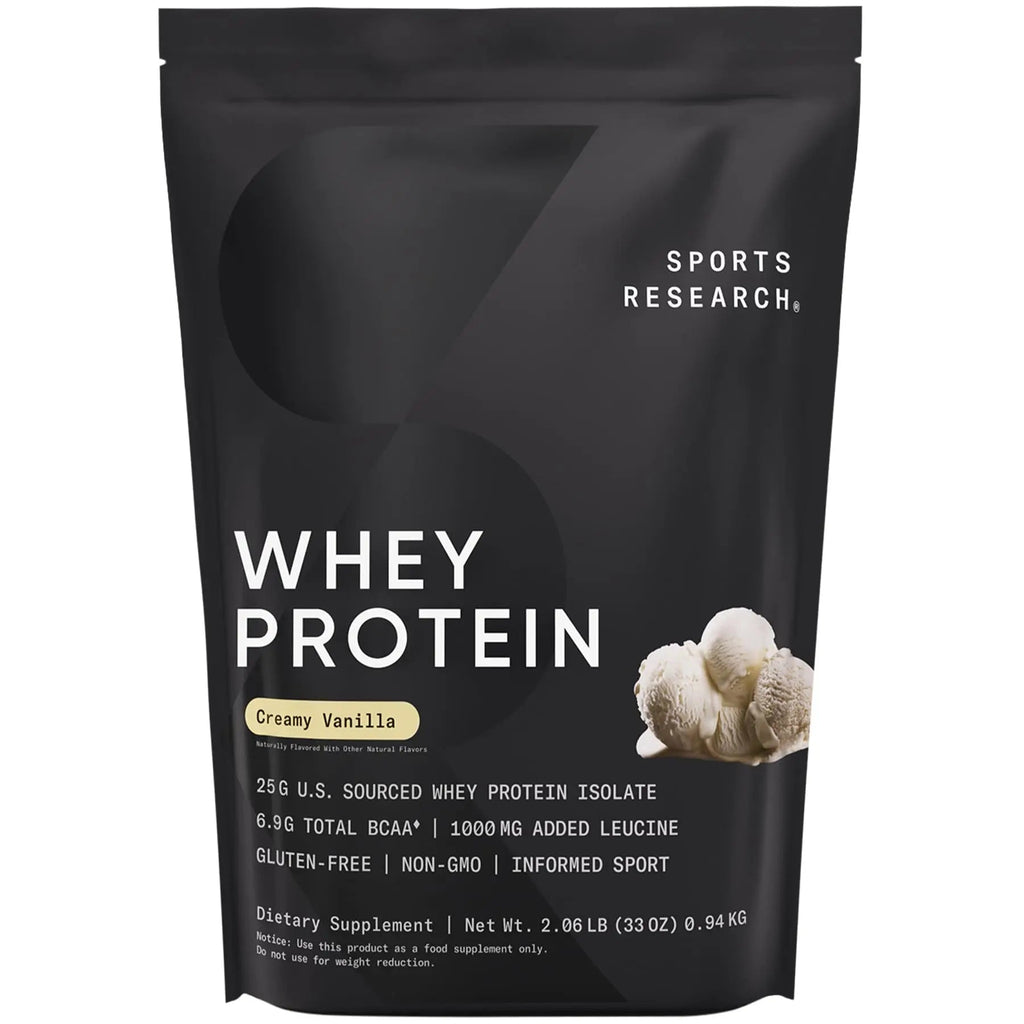 Sports Research Whey Protein Isolate - Sports Nutrition Protein Powder 25g per Serving - TrustMedUSA