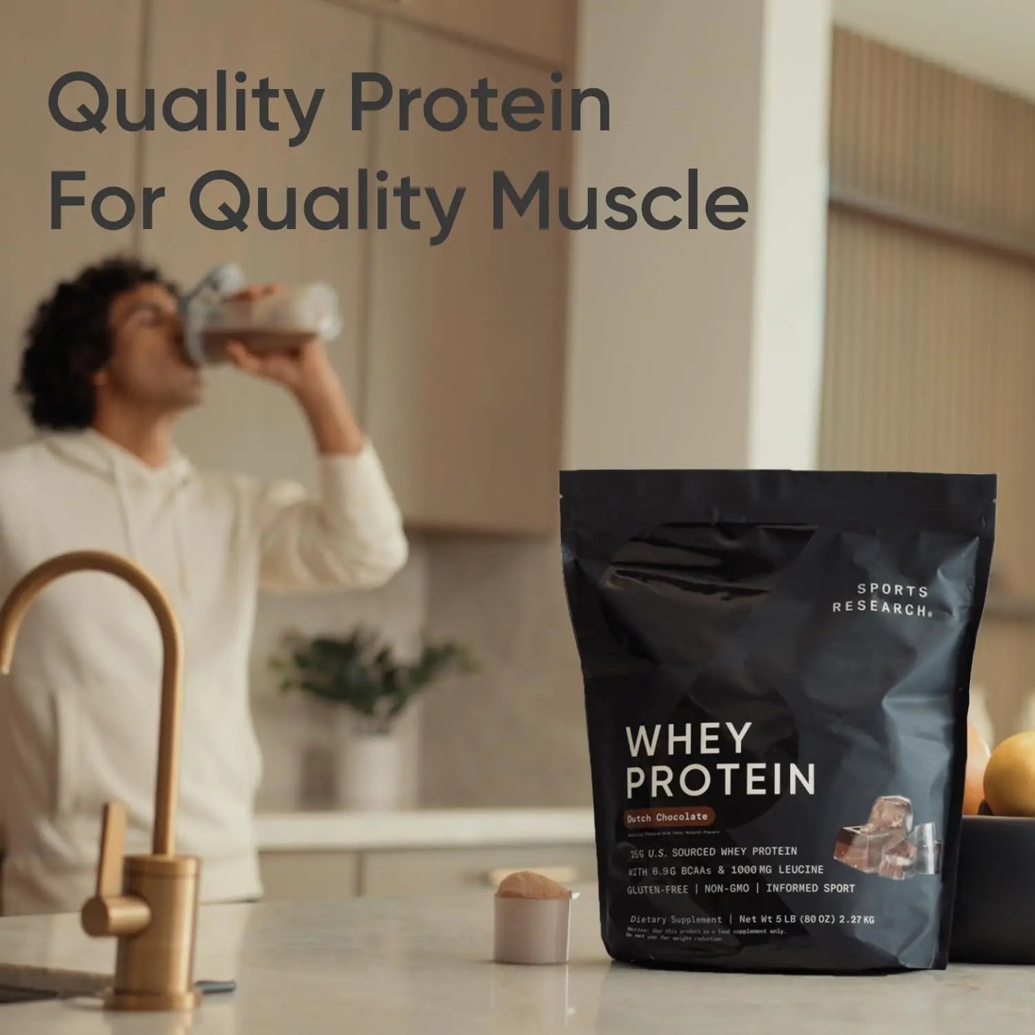 Sports Research Whey Protein - Sports Nutrition Whey Isolate Protein Powder - TrustMedUSA