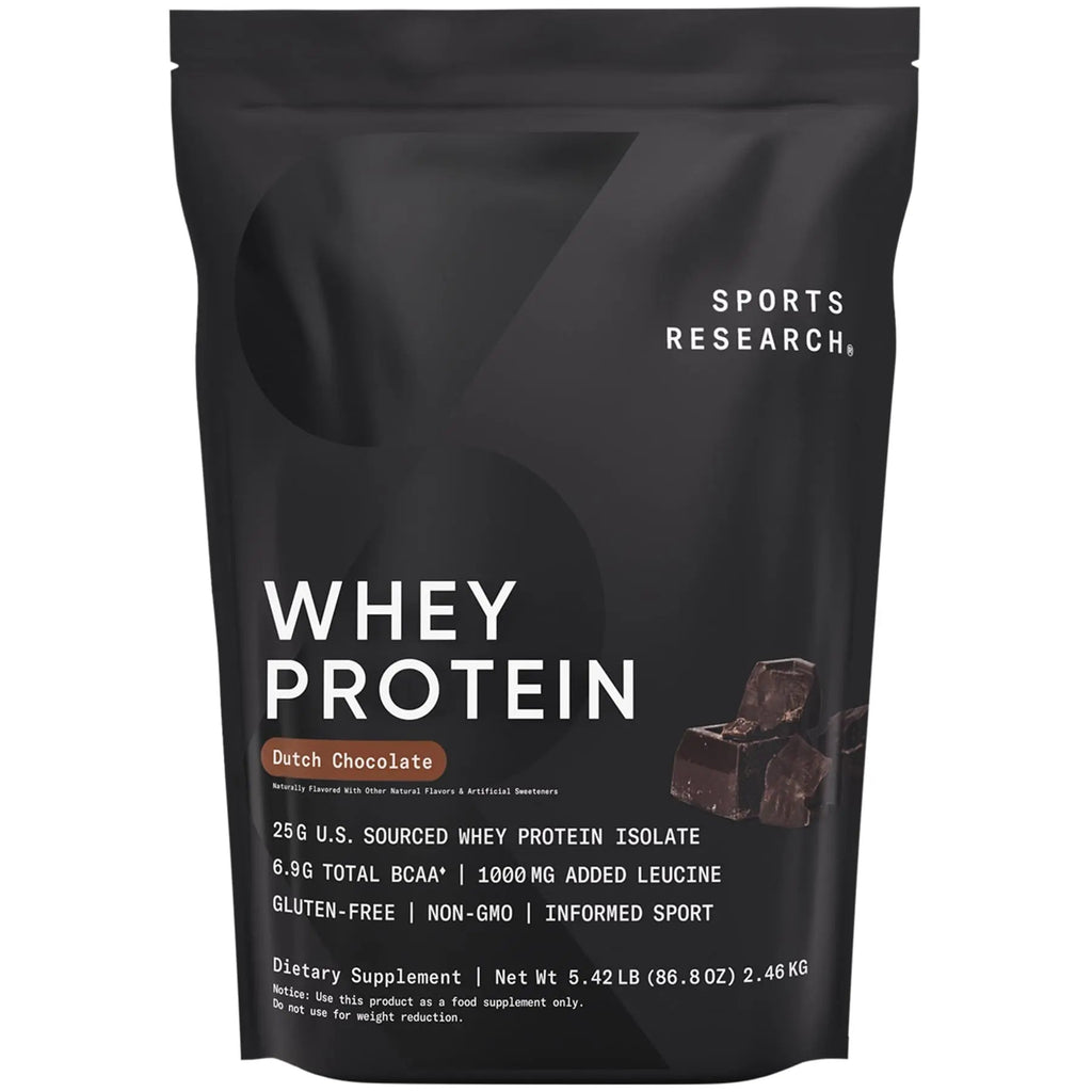 Sports Research Whey Protein - Sports Nutrition Whey Isolate Protein Powder - TrustMedUSA