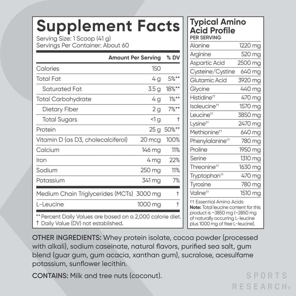 Sports Research Whey Protein - Sports Nutrition Whey Isolate Protein Powder - TrustMedUSA