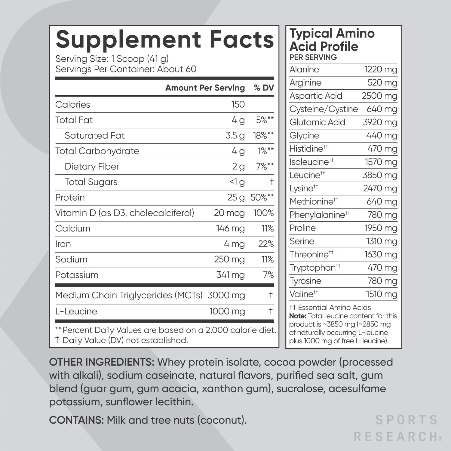 Sports Research Whey Protein - Sports Nutrition Whey Isolate Protein Powder - TrustMedUSA