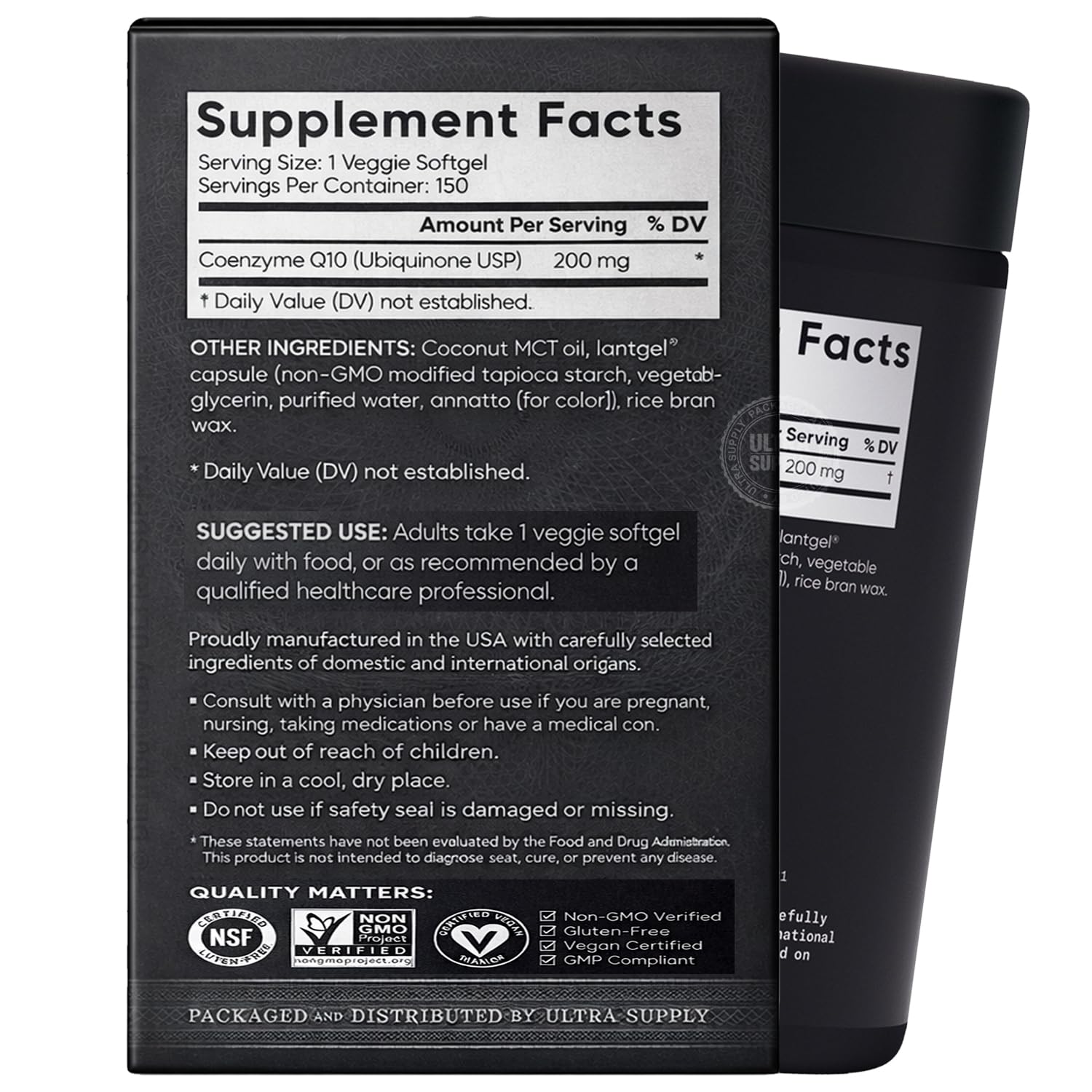 Sports_Researchs CoQ10 200mg Softgels with MCT Oil, 150 Ct Value Pack - Maple Wellness Supplements