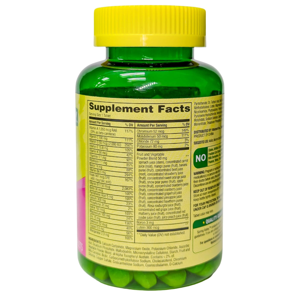 Spring Valley Women's 50+ Multi with Fruits & Vegetables Dietary Supplement 150 Tablets (One Bottle) - TrustMedUSA