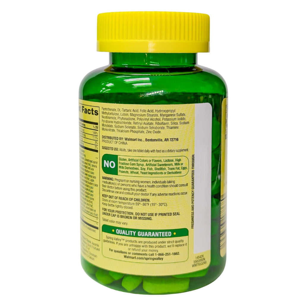 Spring Valley Women's 50+ Multi with Fruits & Vegetables Dietary Supplement 150 Tablets (One Bottle) - TrustMedUSA