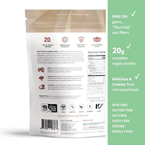 Sprout Living, Epic Protein, Plant Based Protein & Superfoods Powder, Complete Coffee - TrustMedUSA