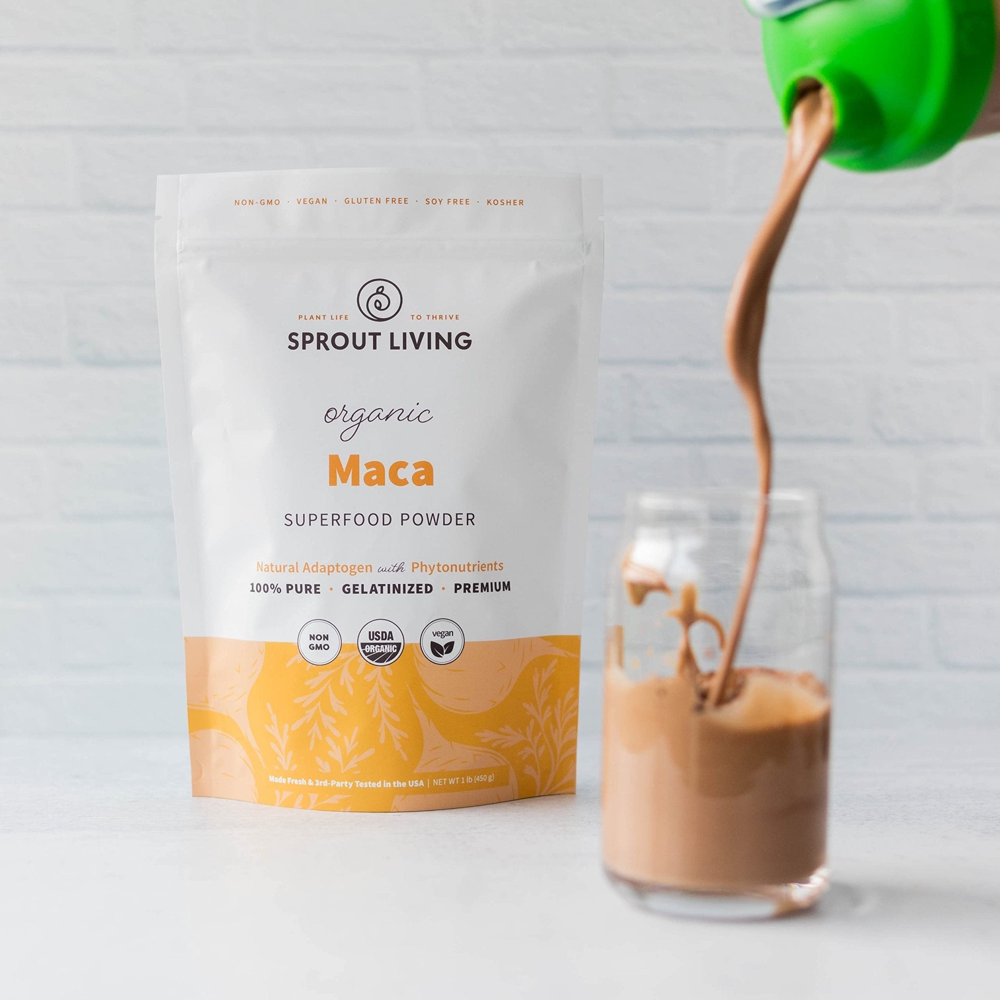 Sprout Living Organic Gelatinized Maca Root Powder, Superfood, Adaptogen, 1 lb - TrustMedUSA