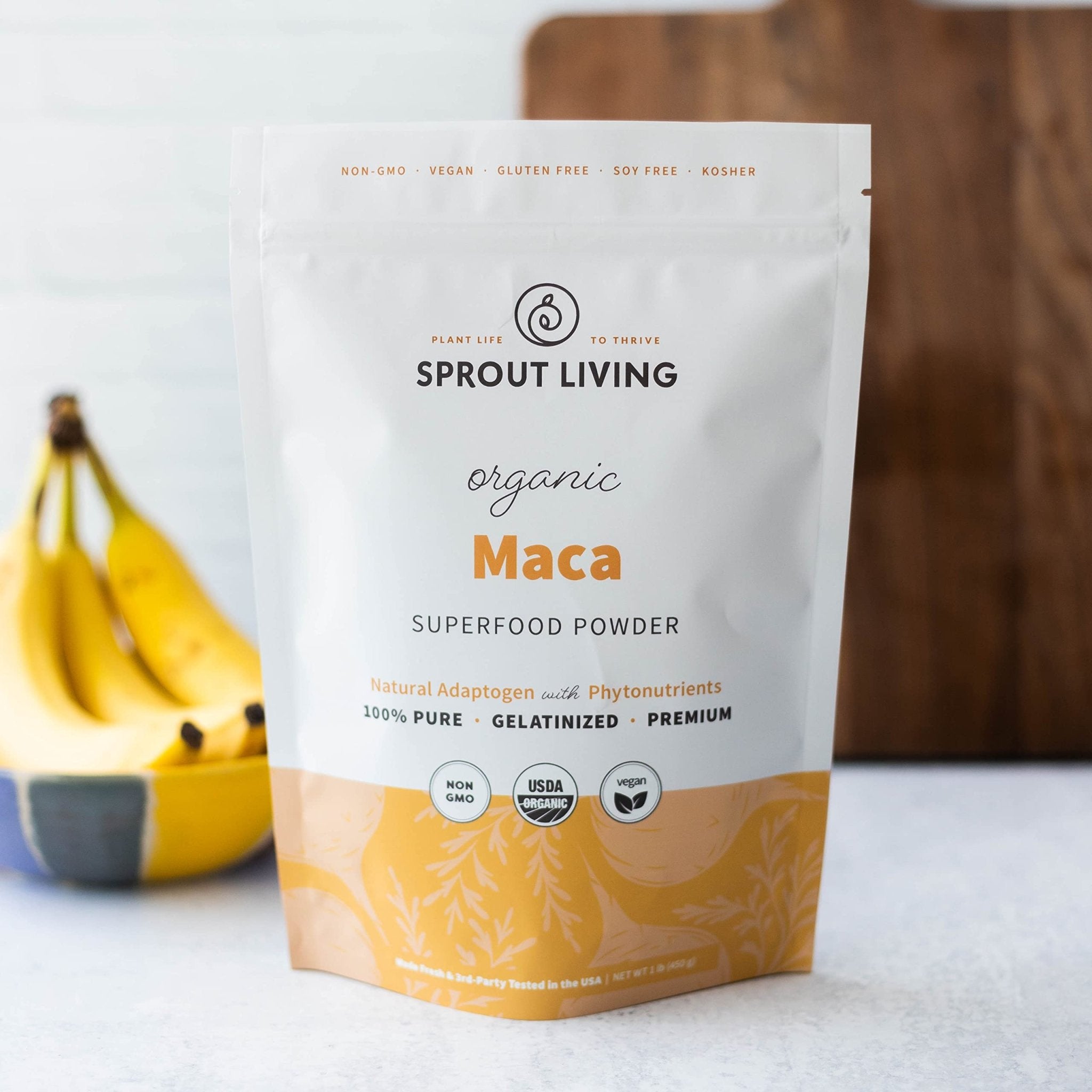 Sprout Living Organic Gelatinized Maca Root Powder, Superfood, Adaptogen, 1 lb - TrustMedUSA