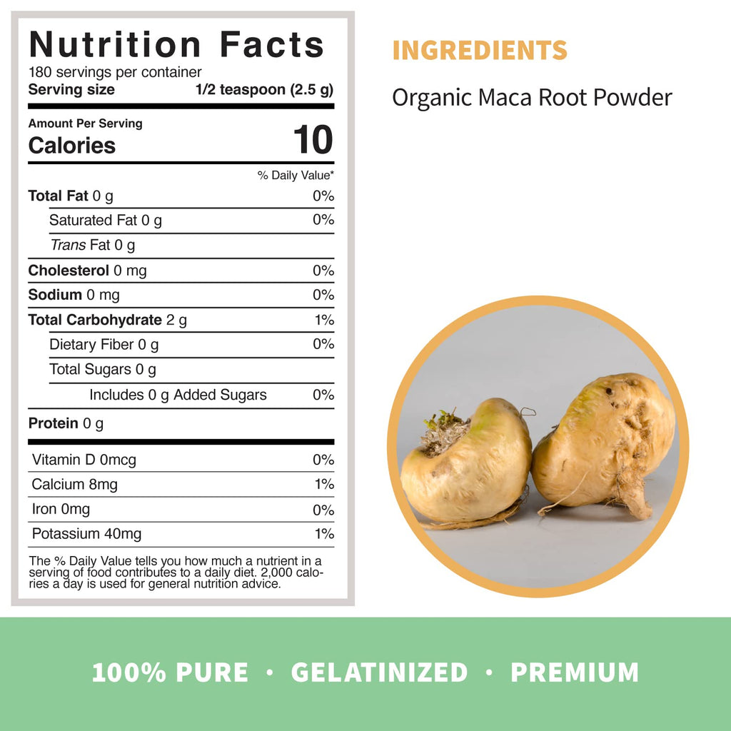 Sprout Living Organic Gelatinized Maca Root Powder, Superfood, Adaptogen, 1 lb - TrustMedUSA