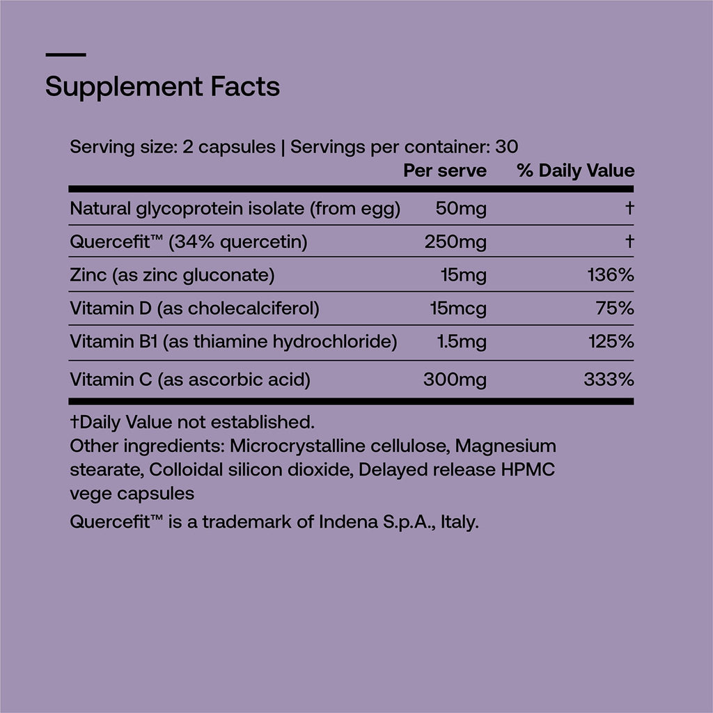 SRW Imm¹ Defence | Supports Immune System Health | 60 Vege Capsules | Supplement for Immune Response | Contains Natural Glycoprotein Isolate (Muno-IgY™) and Quercetin - TrustMedUSA