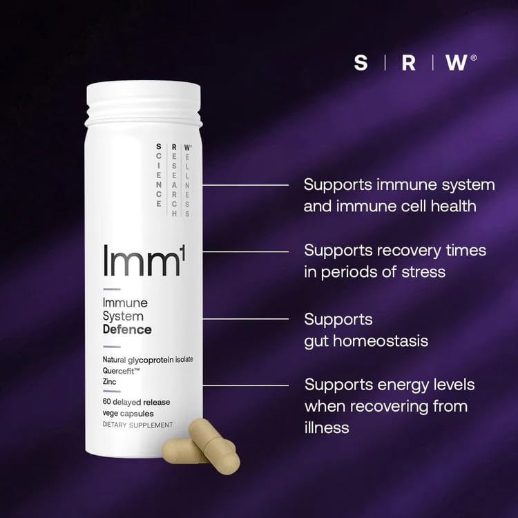 SRW Imm¹ Defence | Supports Immune System Health | 60 Vege Capsules | Supplement for Immune Response | Contains Natural Glycoprotein Isolate (Muno-IgY™) and Quercetin - TrustMedUSA