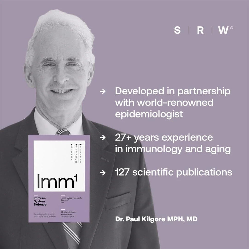 SRW Imm¹ Defence | Supports Immune System Health | 60 Vege Capsules | Supplement for Immune Response | Contains Natural Glycoprotein Isolate (Muno-IgY™) and Quercetin - TrustMedUSA