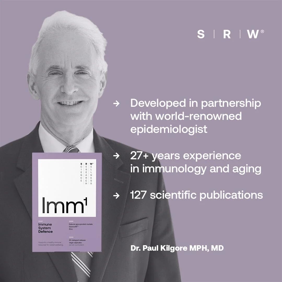 SRW Imm¹ Defence | Supports Immune System Health | 60 Vege Capsules | Supplement for Immune Response | Contains Natural Glycoprotein Isolate (Muno-IgY™) and Quercetin - TrustMedUSA
